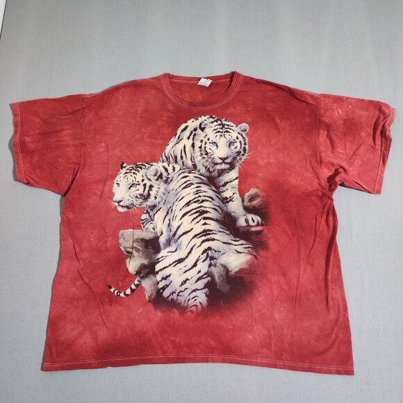 Vintage Jerzees T-shirt men's size 3XL salmon w marble pattern graphic design - Picture 1 of 8